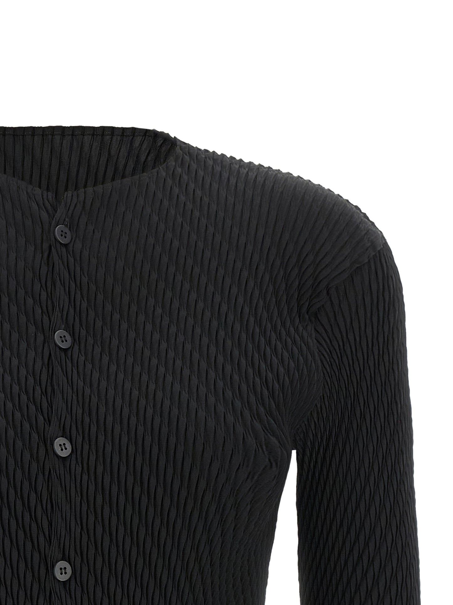 Issey Miyake Black Polyester Cardigan