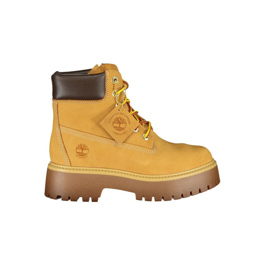 Lace-Up Ankle Boots by Timberland for women in polyester polyethylene leather brown features an high-performance silhouette, showcasing the sophisticated design of the Women's Polyester Polyethylene Leather Lace-Up Ankle Boots with a and a refined .