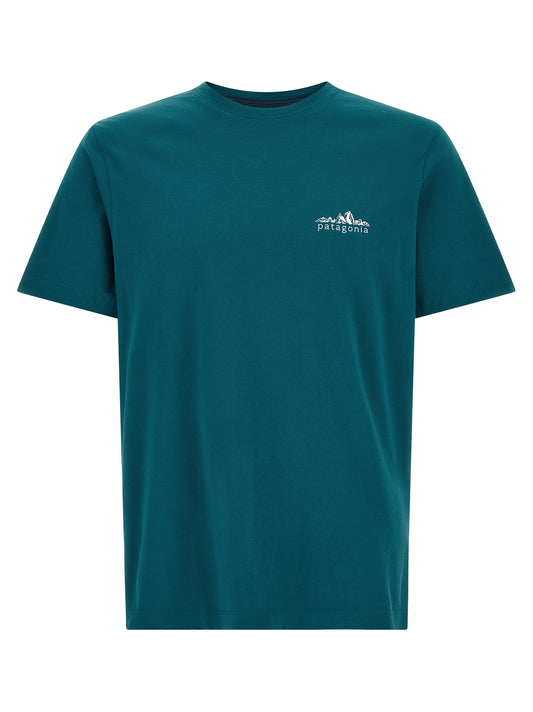 T-Shirt by PATAGONIA for men in cotton bicolour, green & teal features an edgy silhouette, meticulously detailed with a sophisticated and for a truly edgy finish.