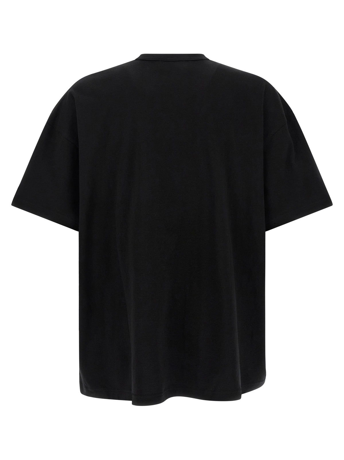 T-Shirt by Comme Des Garçons for men in cotton black & print showcases a unassuming silhouette, artfully detailed with a refined and unassuming for a sophisticated, contemporary look.