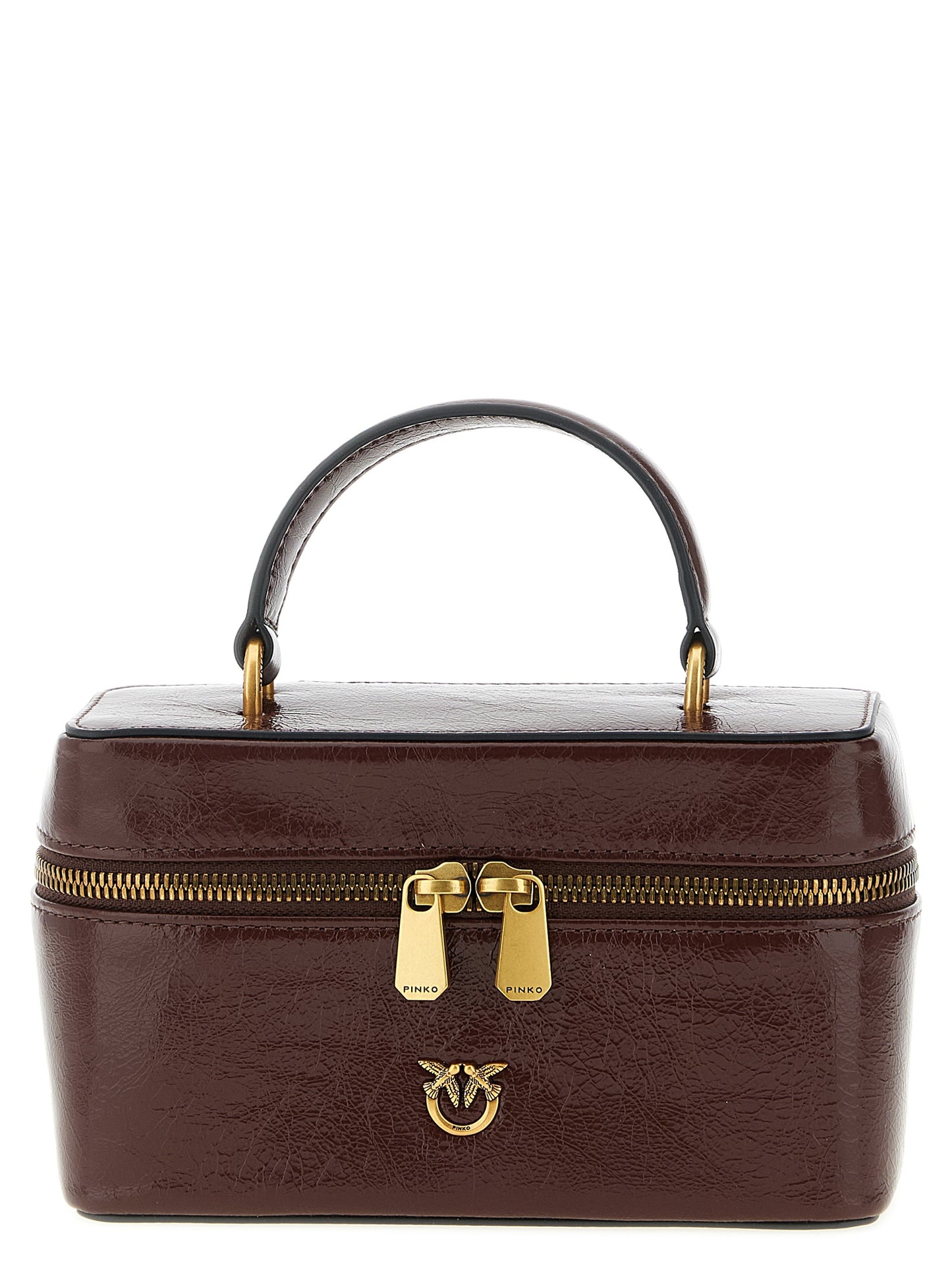 PINKO Bordeaux Calfskin Crossbody Bag