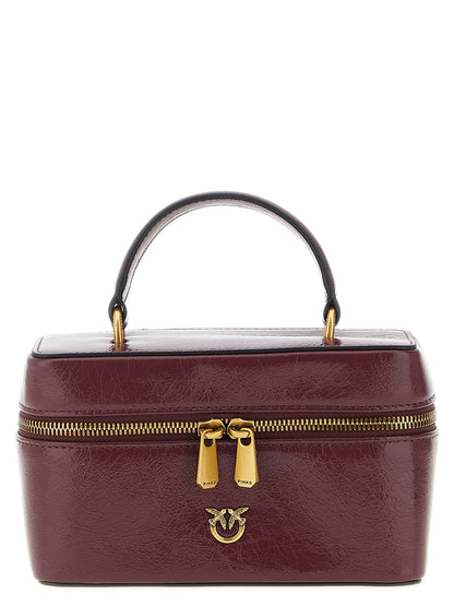 PINKO Bordeaux Calfskin Crossbody Bag