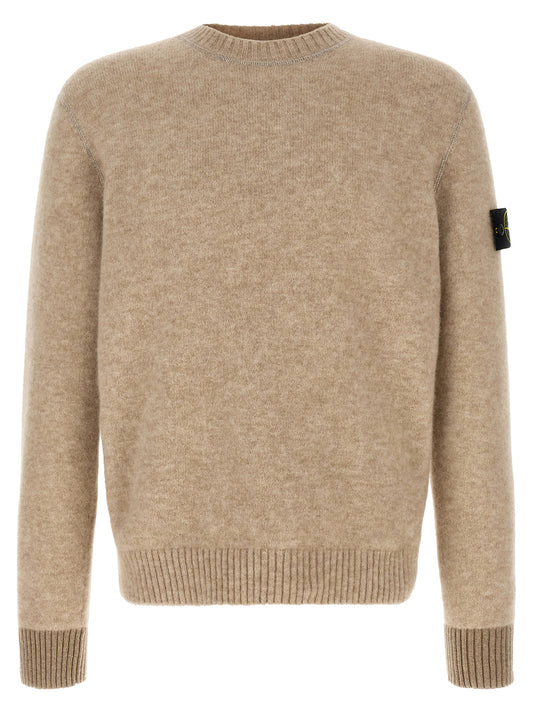 Cardigan by Stone Island for men in virgin wool polyamide & alpaca wool beige & sand features a nuanced silhouette with a refined crew neckline and nuanced detailing for a sophisticated look.