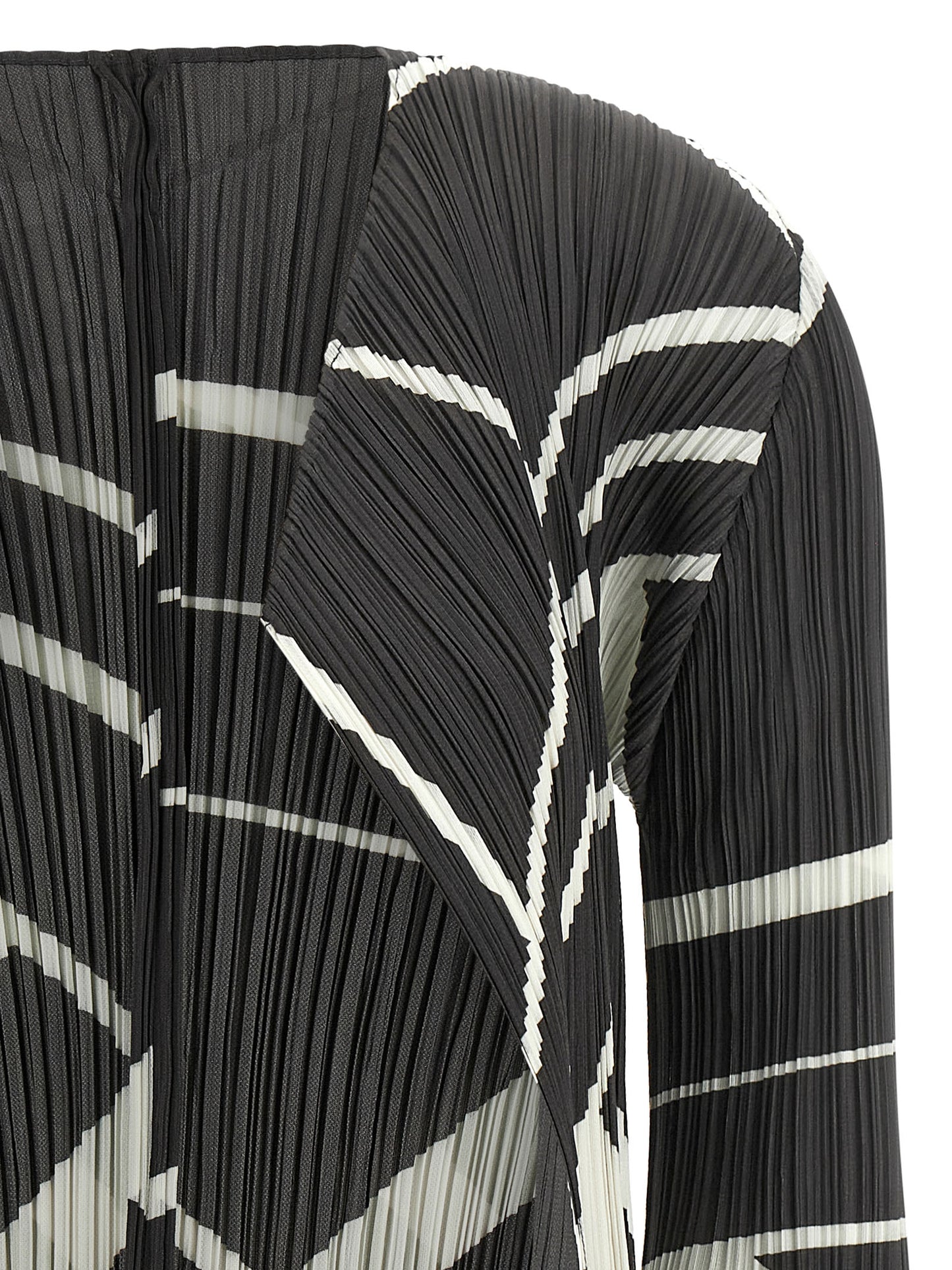 PLEATS PLEASE ISSEY MIYAKE Bicolor Polyester Cardigan