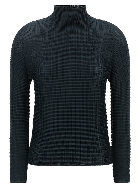 Cardigan by Issey Miyake for women in polyester blue features a dramatic silhouette, showcasing a sophisticated and dramatic long-sleeve detail for a timeless, premium look.