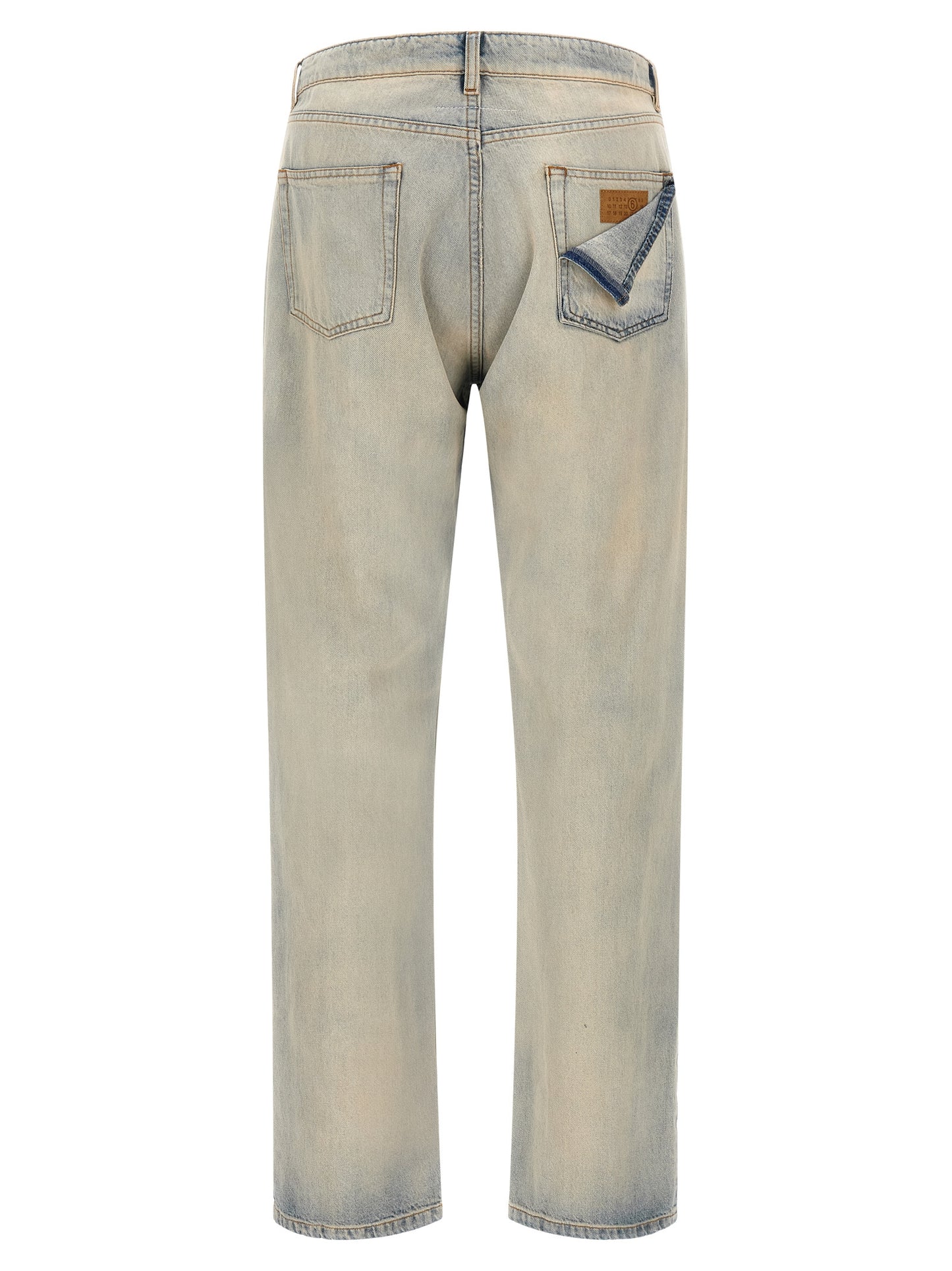MM6 Maison Margiela Blue Cotton Relaxed Fit Jeans
