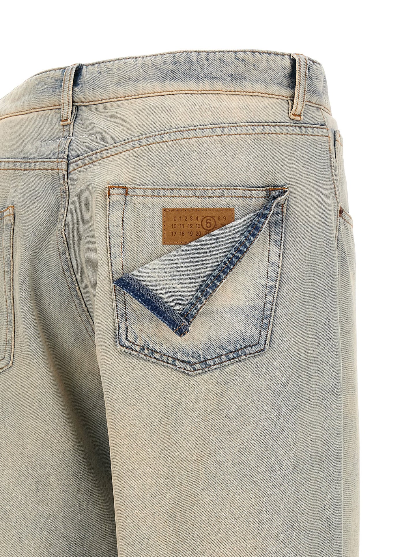 MM6 Maison Margiela Blue Cotton Relaxed Fit Jeans