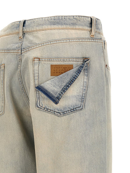 MM6 Maison Margiela Blue Cotton Relaxed Fit Jeans