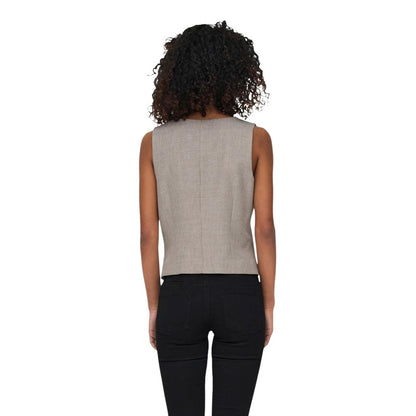 Only Beige Polyester Waistcoat