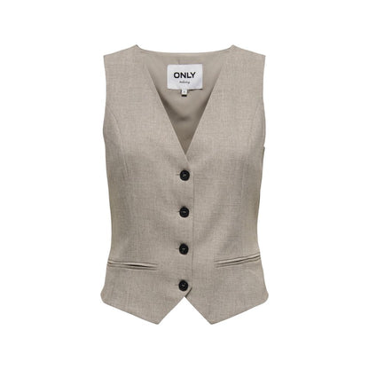 Only Beige Polyester Waistcoat