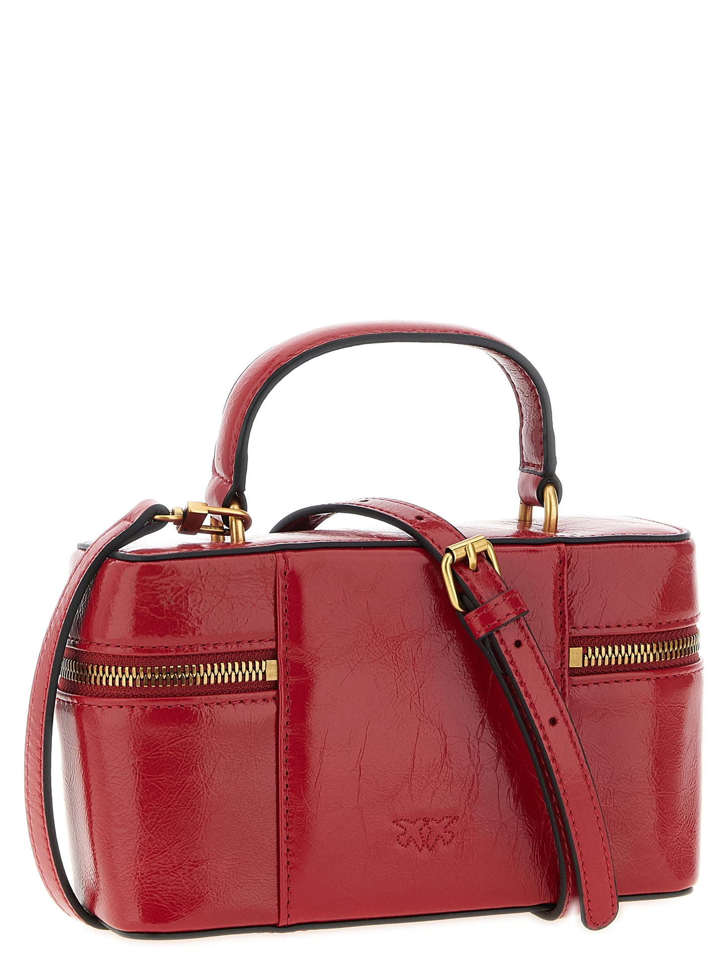 PINKO Red Calfskin Crossbody Bag
