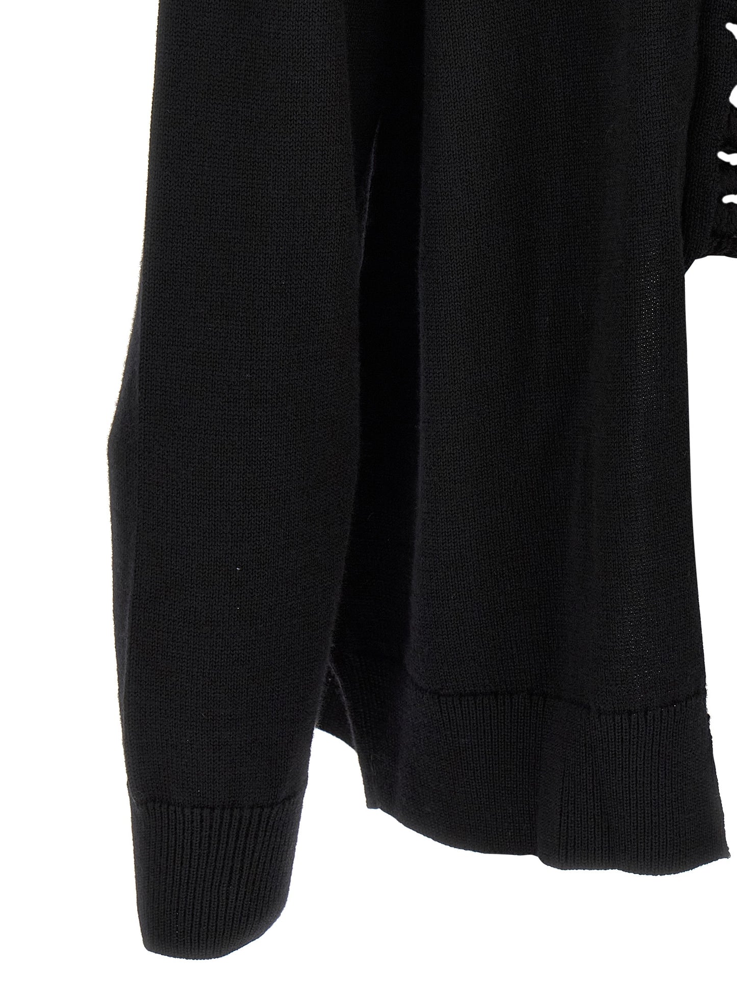 Comme Des Garçons Black Wool Cardigan