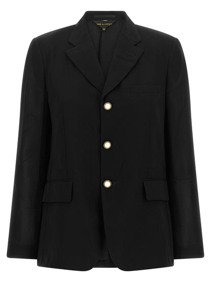 Comme Des Garçons Black Polyester Blazer