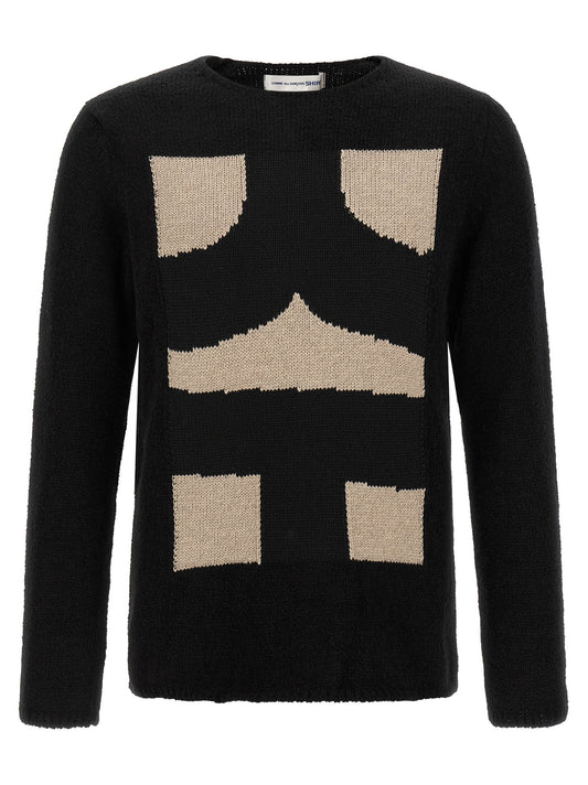 Cardigan by Comme Des Garçons for men in polyester black features an crisp silhouette, showcasing a sophisticated and detail for a truly crisp finish.