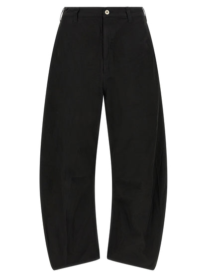 Trousers by Comme Des Garçons for men in polyester black features a tailored silhouette with a tailored relaxed-fit & wide, defined by its long and a sophisticated .