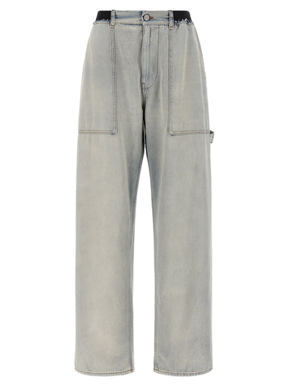 MM6 Maison Margiela Blue Cotton Relaxed Fit Jeans