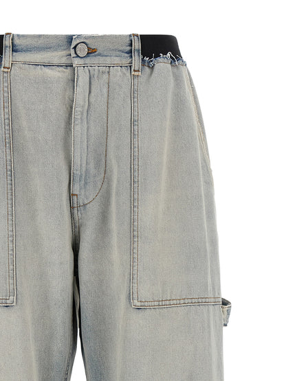 MM6 Maison Margiela Blue Cotton Relaxed Fit Jeans