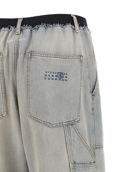 MM6 Maison Margiela Blue Cotton Relaxed Fit Jeans
