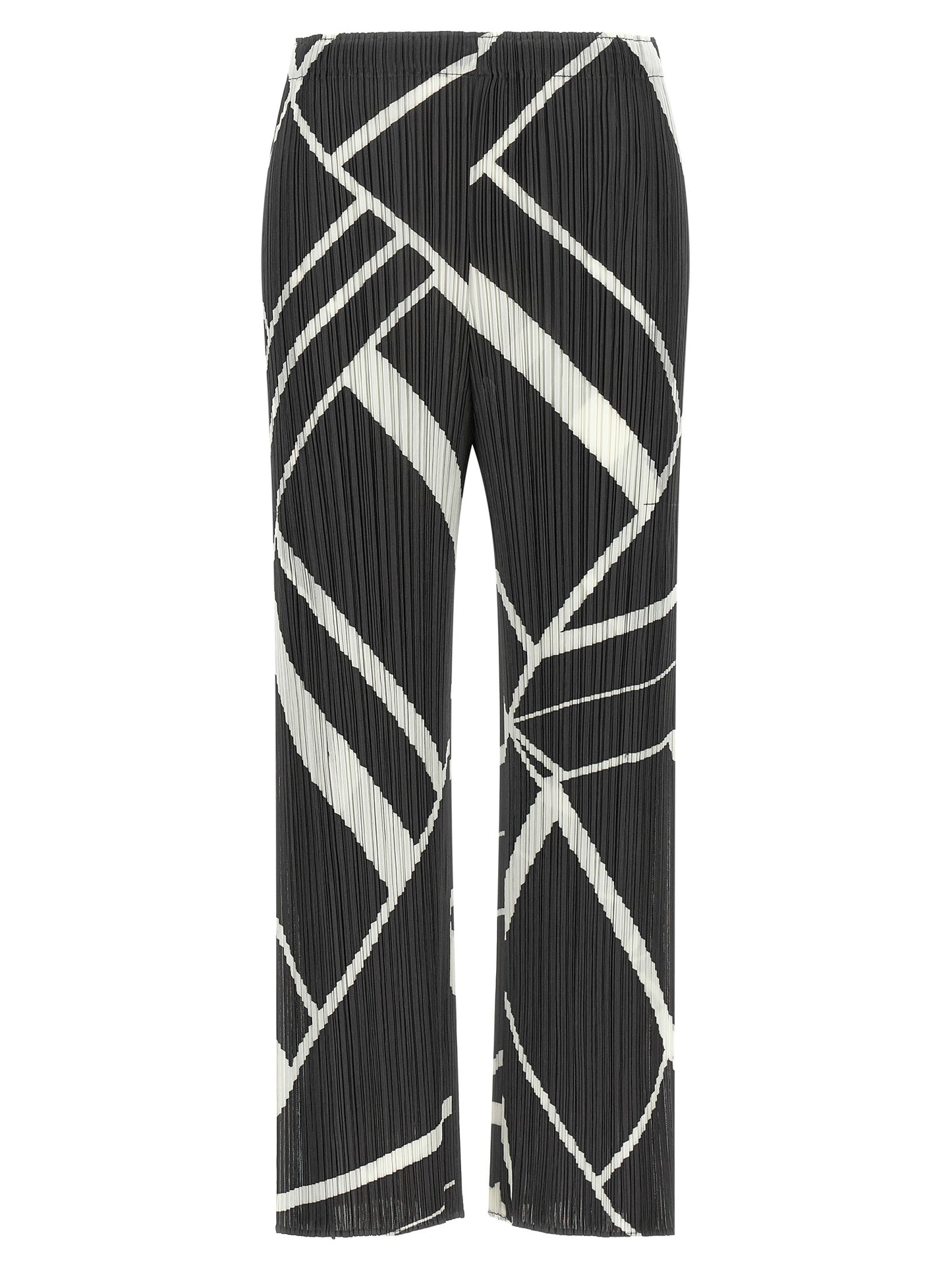 PLEATS PLEASE ISSEY MIYAKE Gray Polyester Casual Pants