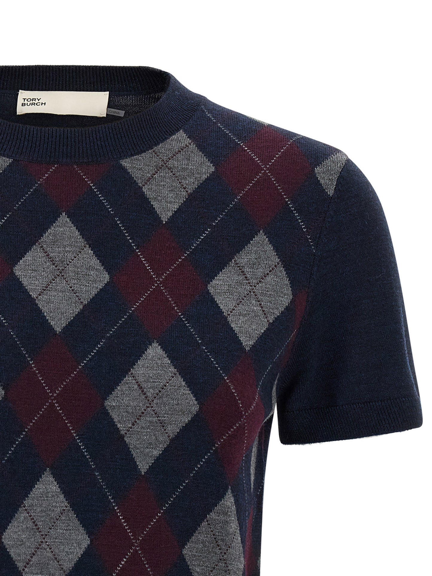 Tory Burch Blue Wool Cardigan