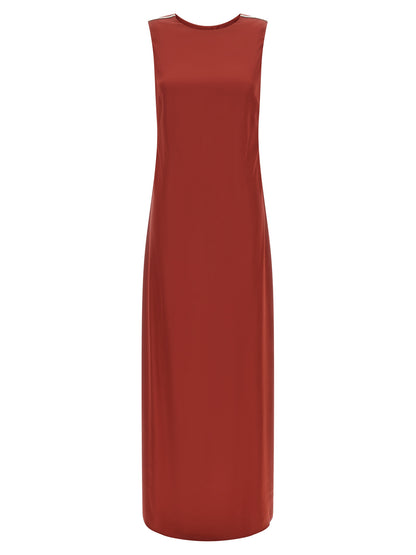 Peserico Red Viscose Long Dress