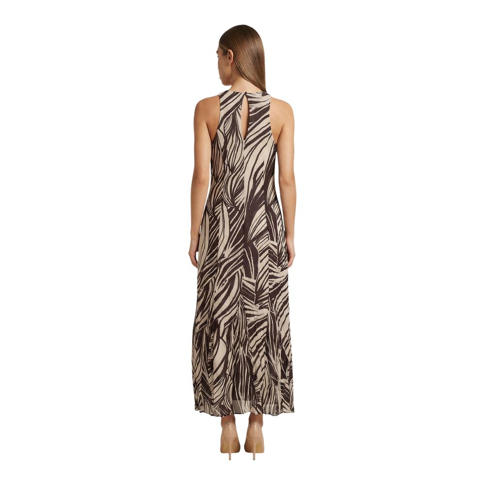 Guess Brown Polyester Long Dress