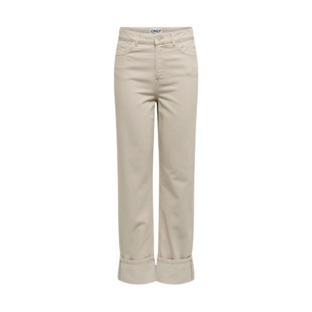 Only Beige Cotton Mom Jeans
