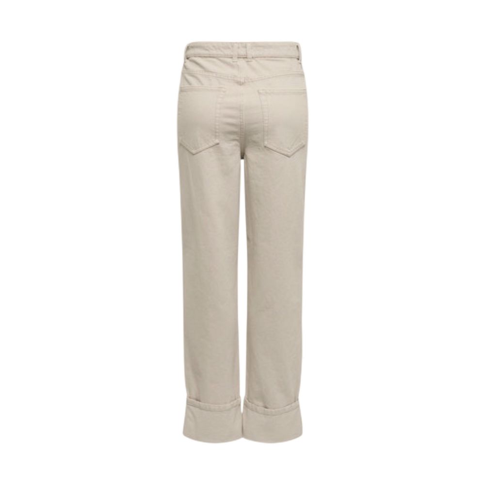Only Beige Cotton Mom Jeans