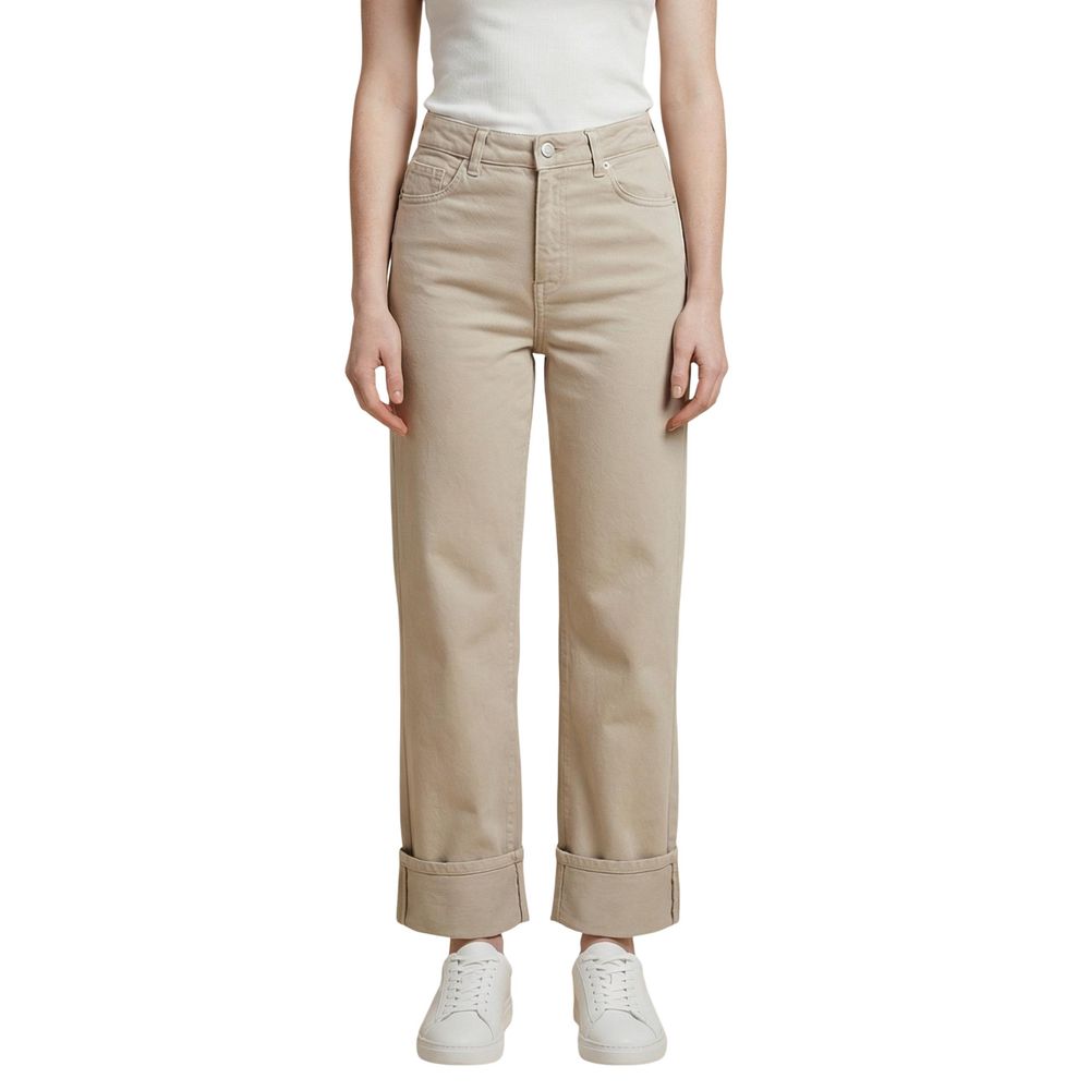 Only Beige Cotton Mom Jeans