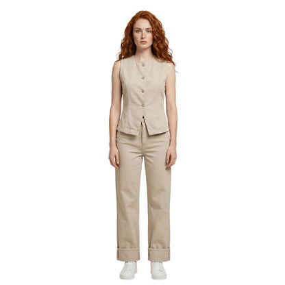 Only Beige Cotton Mom Jeans