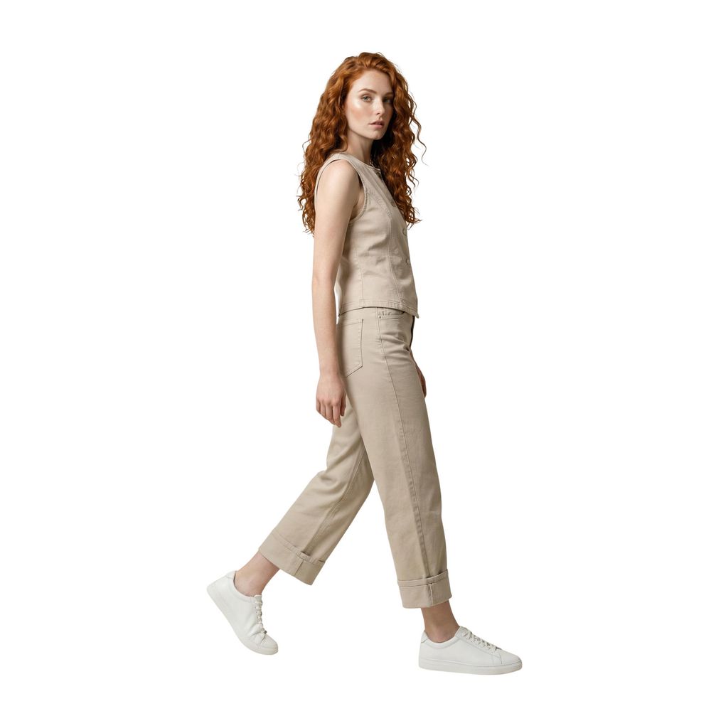 Only Beige Cotton Mom Jeans