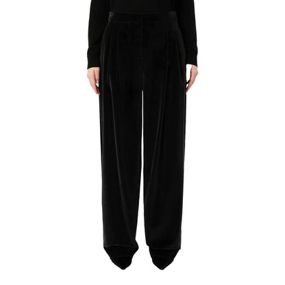 Max Mara Black Cotton Casual Pants