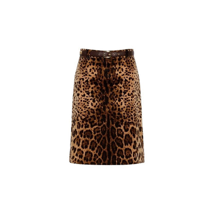 Max Mara Brown Cotton Midi Skirt