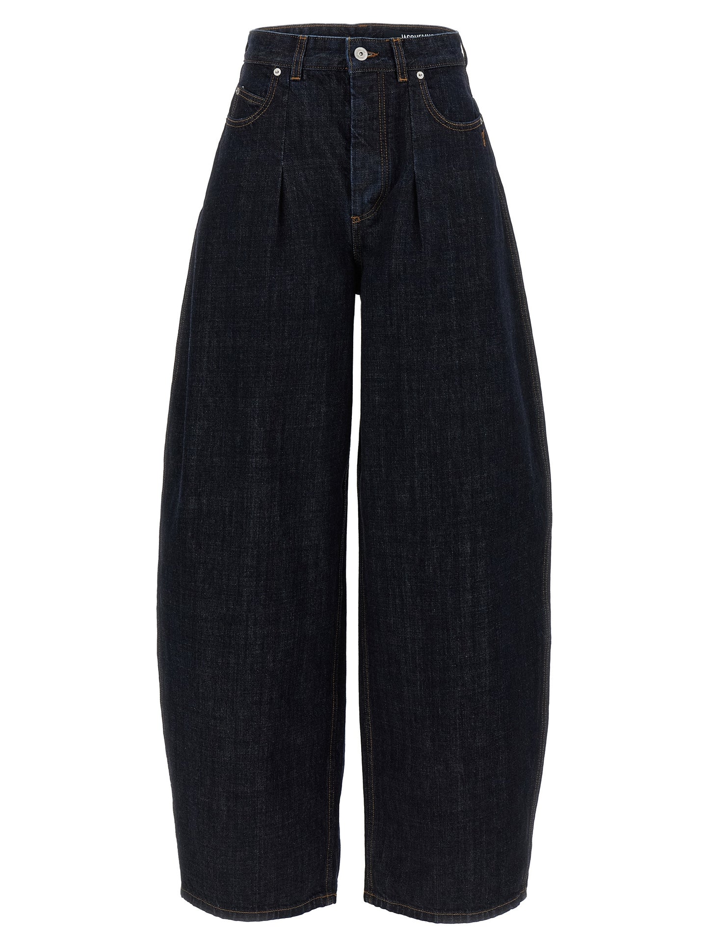 Jacquemus Blue Cotton High-Waisted Jean