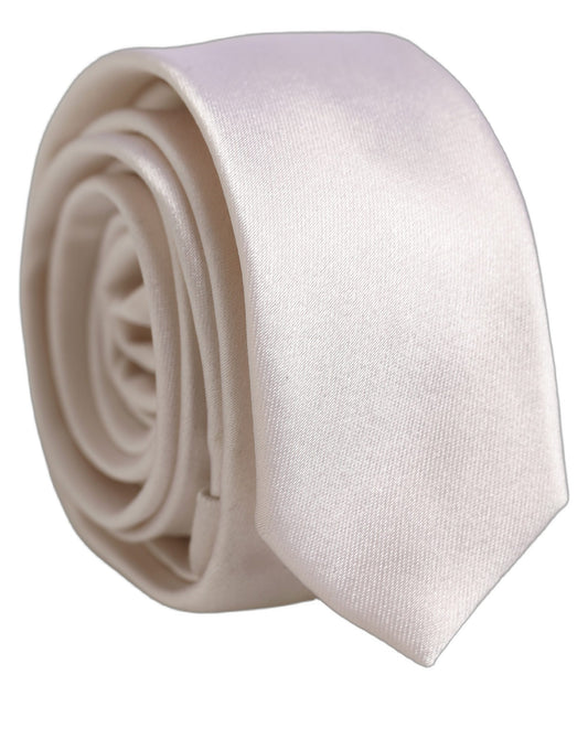 Necktie by Dolce & Gabbana for men in viscose silk satin white features an stately silhouette that beautifully highlights the sophisticated style of the Viscose Silk Satin Necktie.