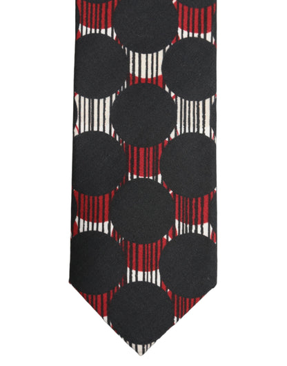 Dolce & Gabbana Multicolor Cotton Geometric Adjustable Tied Necktie Tie