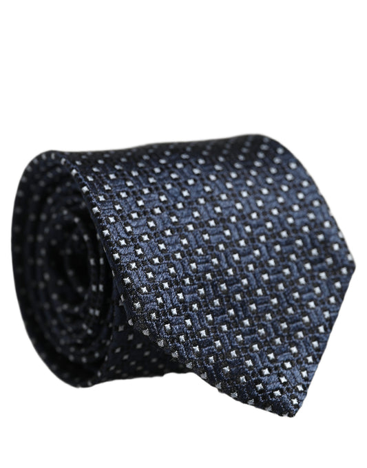 Necktie by Dolce & Gabbana for men in silk dark-blue features a sun-drenched silhouette, showcasing the sun-drenched design of this Silk Necktie with a sun-drenched finish.