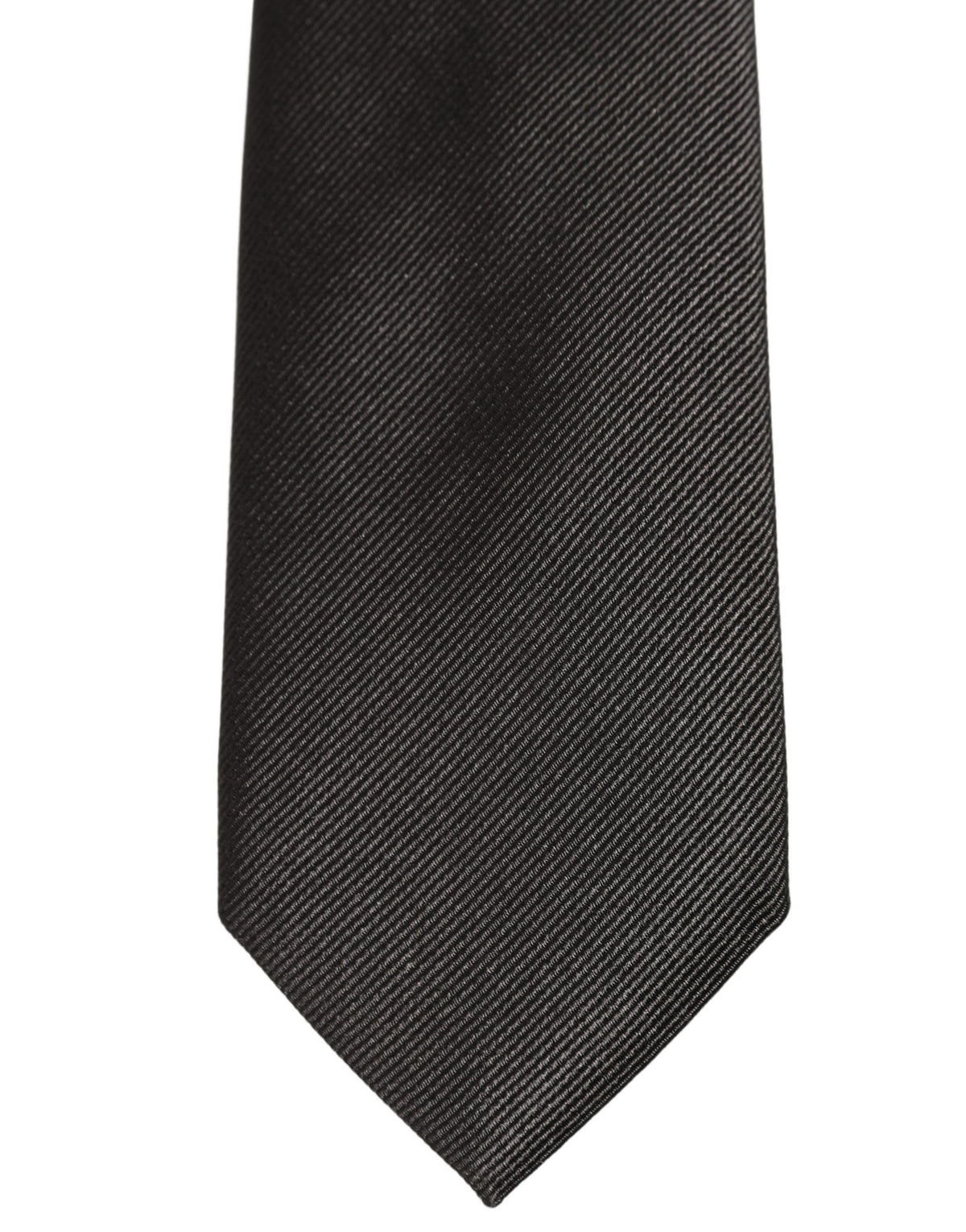 Dolce & Gabbana Men Dark Gray Silk Classic Adjustable Tied Necktie Tie