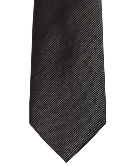 Dolce & Gabbana Men Dark Gray Silk Classic Adjustable Tied Necktie Tie