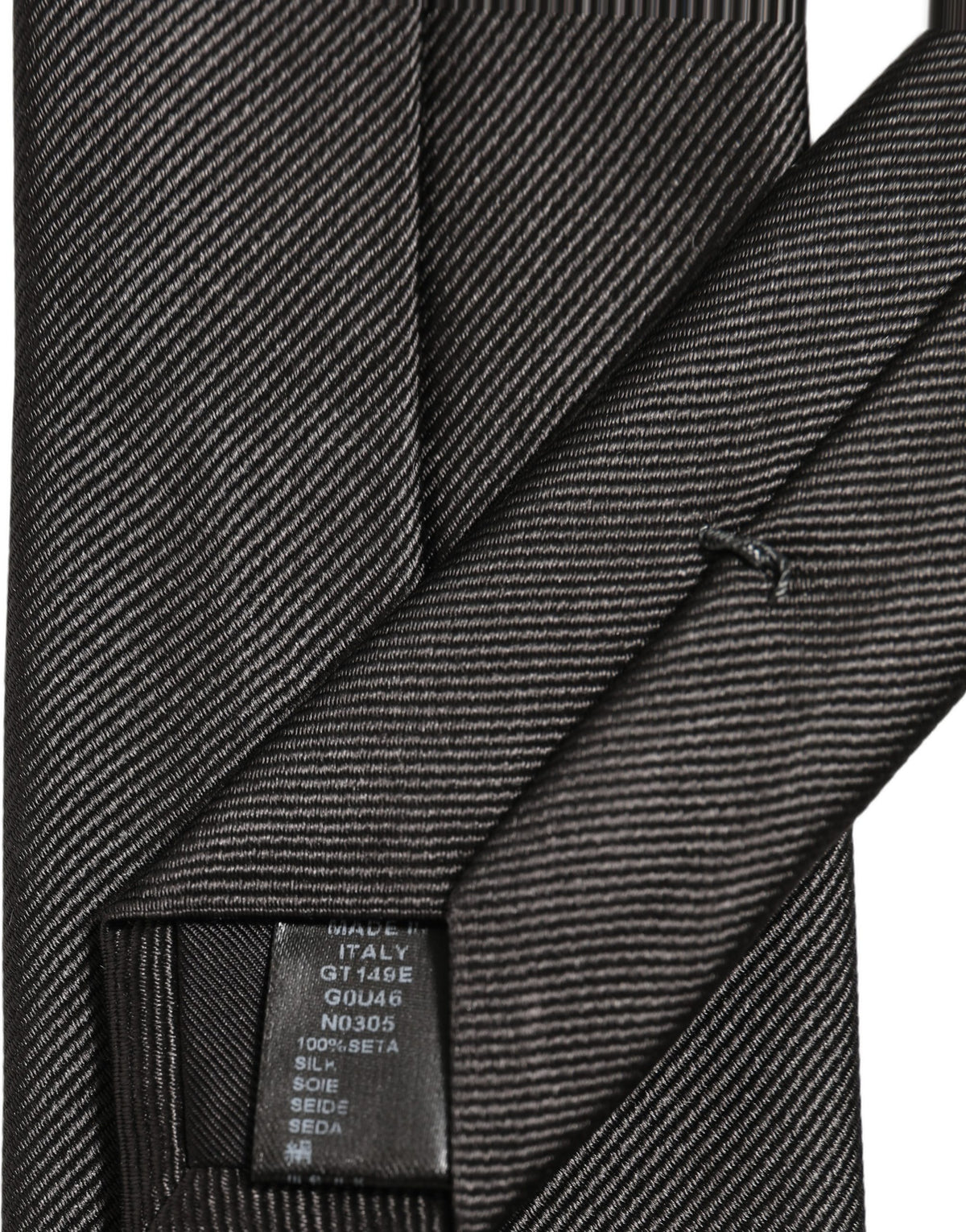 Dolce & Gabbana Men Dark Gray Silk Classic Adjustable Tied Necktie Tie