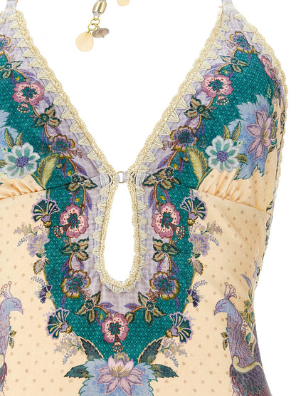One-Piece Swimsuit by Zimmermann for women in stretch polyamide multicolor & print features a contemporary silhouette, showcasing the contemporary cut of this Crochet Women's Stretch Polyamide One-Piece Swimsuit for a sophisticated, contemporary beachwear aesthetic.