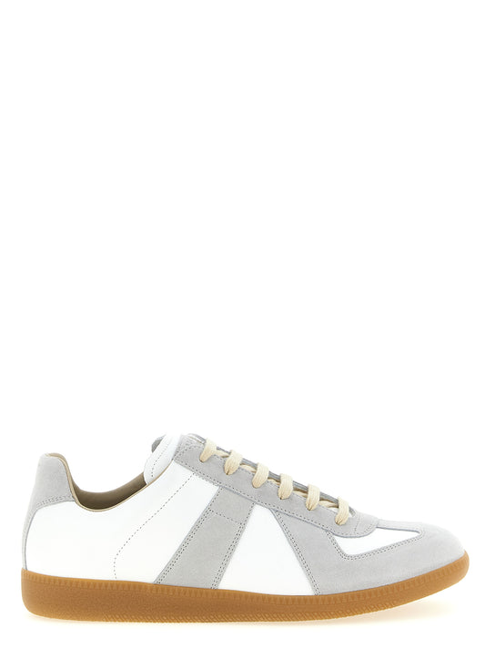 Maison Margiela Men's Fashion Suede Calfskin Leather Sneakers - White