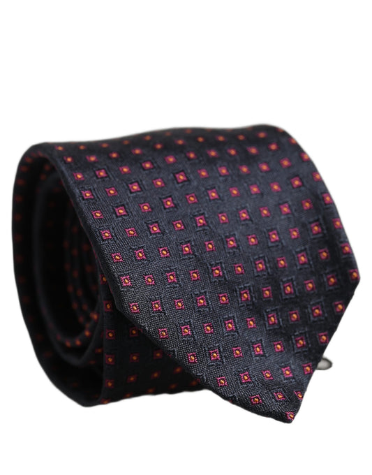 Necktie by Dolce & Gabbana for men in silk dark-blue & patterned features an stately silhouette that beautifully highlights the sophisticated style of the Silk Necktie.