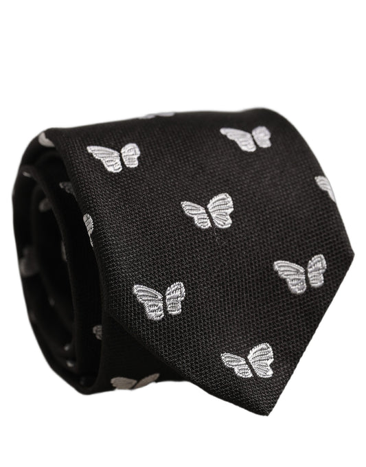 Necktie by Dolce & Gabbana for men in silk black, white, patterned & jacquard features an effortlessly chic silhouette, showcasing a sophisticated effortlessly chic finish from the signature Silk Necktie collection.