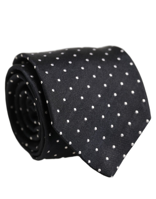 Necktie by Dolce & Gabbana for men in silk dark-blue showcases a stately silhouette, expertly detailed with a stately finish that perfectly captures the sophisticated essence of the Silk Necktie.