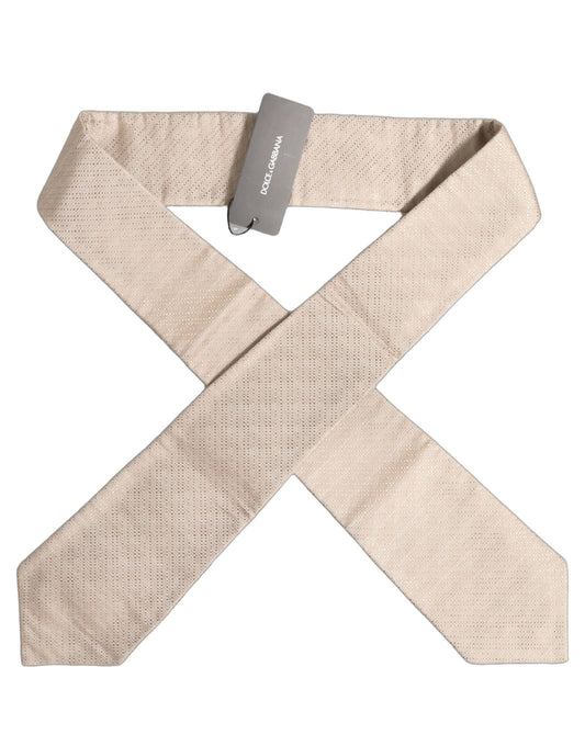 Necktie by Dolce & Gabbana for men in silk beige & light-blue features a distinguished silhouette, perfectly showcasing the distinguished details of Silk Necktie.