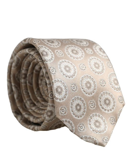 Necktie by Dolce & Gabbana for men in silk beige features an stately silhouette that beautifully highlights the sophisticated style of the Silk Necktie.