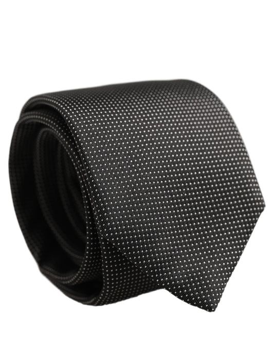 Necktie by Dolce & Gabbana for men in silk black features an effortlessly chic silhouette, showcasing a sophisticated effortlessly chic finish from the signature Silk Necktie collection.