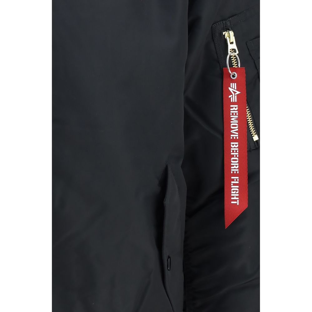 ALPHA INDUSTRIES Black Nylon Bomber