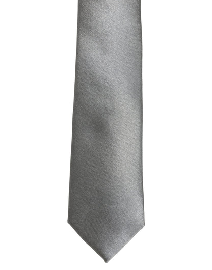 Dolce & Gabbana Gray Satin 100% Silk Adjustable Tied Men Necktie Tie